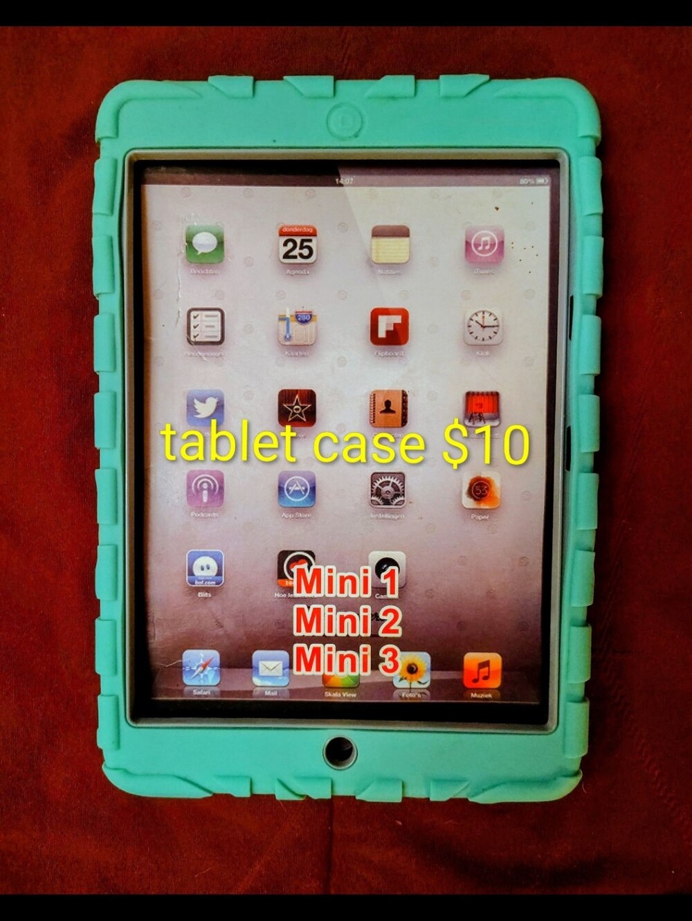 Turquoise Tablet Case for iPad Mini - Protective Silicone Cover